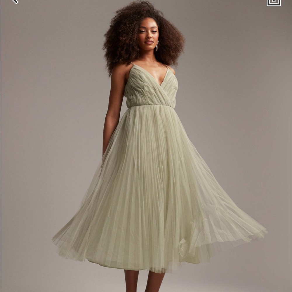 ASOS Sage Green Tulle Dress